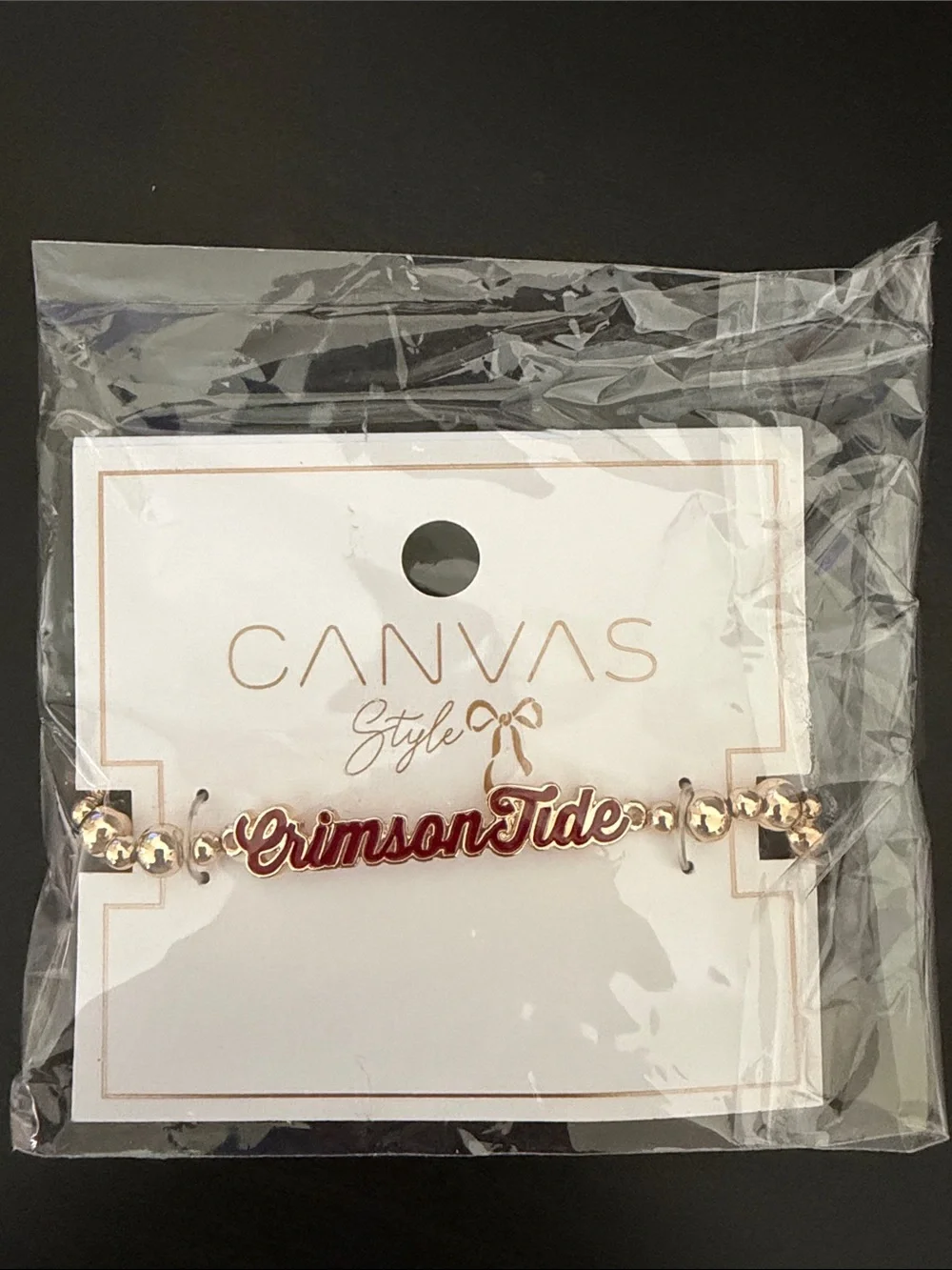 Crimson Tide Script Bracelet